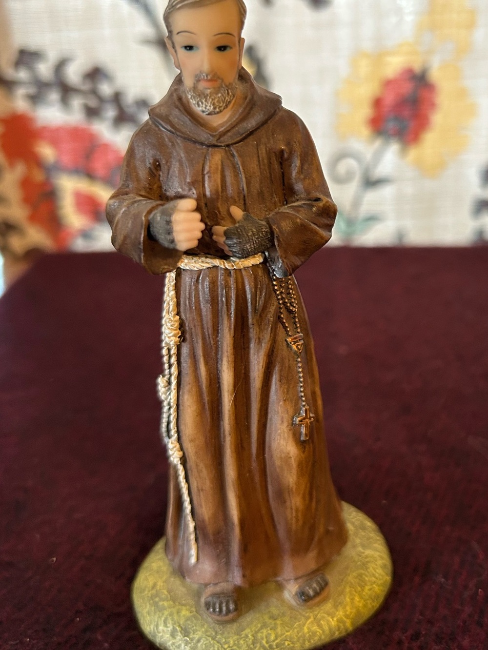 Florentine Saint Padre Pio from Italy. Statue approx 6”